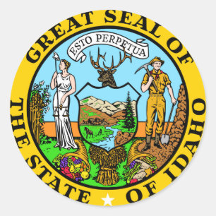 Idaho state säamerica republic symbol flagga runt klistermärke