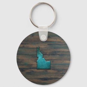 Idaho State Shape Teal Nyckelring