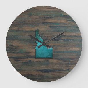 Idaho State Shape Teal Stor Klocka