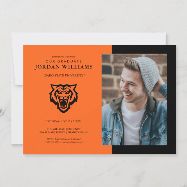 Idaho State Universiteten Bengals Spirit Design Meddelande (Framsida)