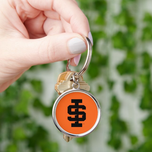 Idaho State Universiteten Bold Bengals Logotyp Rund Silverfärgad Nyckelring (Hand)