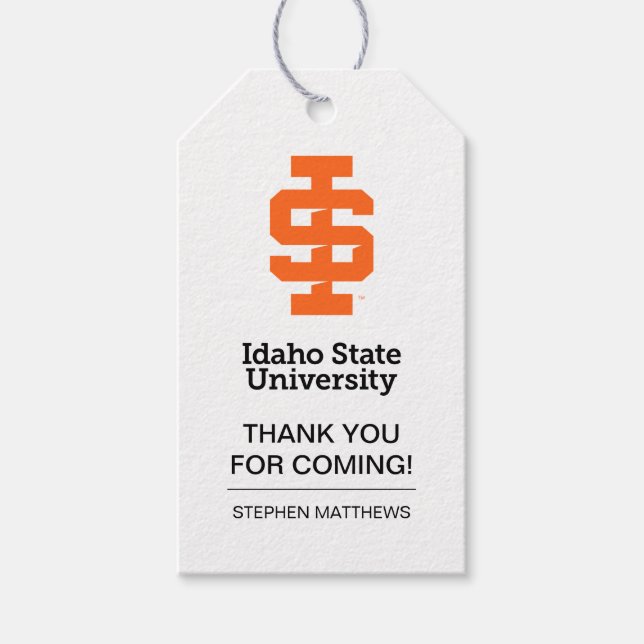 Idaho State Universiteten Officiell Logotyp Design Presentetikett (Framsidan)