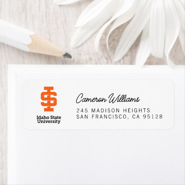 Idaho State Universiteten Officiell Logotyp Design Returadress Etikett (Insitu)