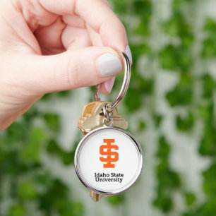 Idaho State Universiteten Officiell Logotyp Design Rund Silverfärgad Nyckelring