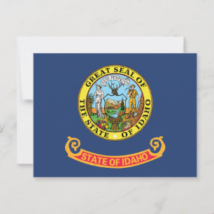 Idaho Statens Flagga Ädelstensstaten Statens sigil Vykort