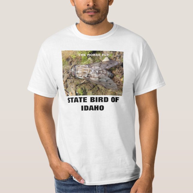 IDAHO STATLIG FÅGEL: SKJORTAN FÖR HÄSTFLUGA T TEE SHIRT (Framsida)