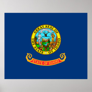 Idaho Statlig flagga Design Decor Poster