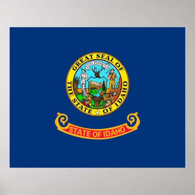 Idaho Statlig flagga Design Decor Poster (Framsidan)