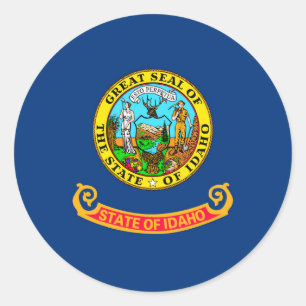 Idaho Statlig flagga Design Decor Runt Klistermärke