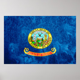 Idaho Statlig flagga Grunge Poster
