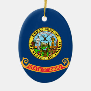 Idaho Statlig flagga Julgransprydnad Keramik