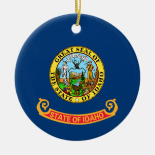 Idaho Statlig flagga Julgransprydnad Keramik