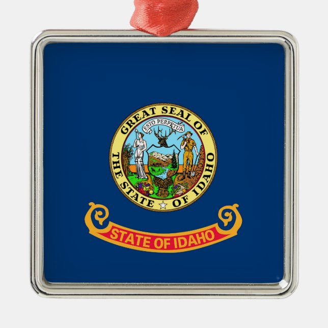 Idaho statlig flagga julgransprydnad metall (Framsidan)
