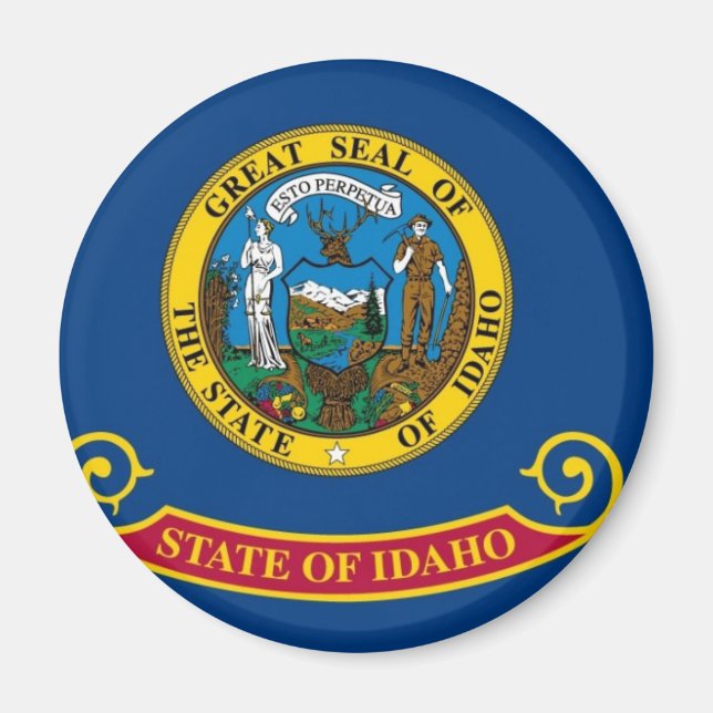 Idaho Statlig flagga Magnet (Framsidan)
