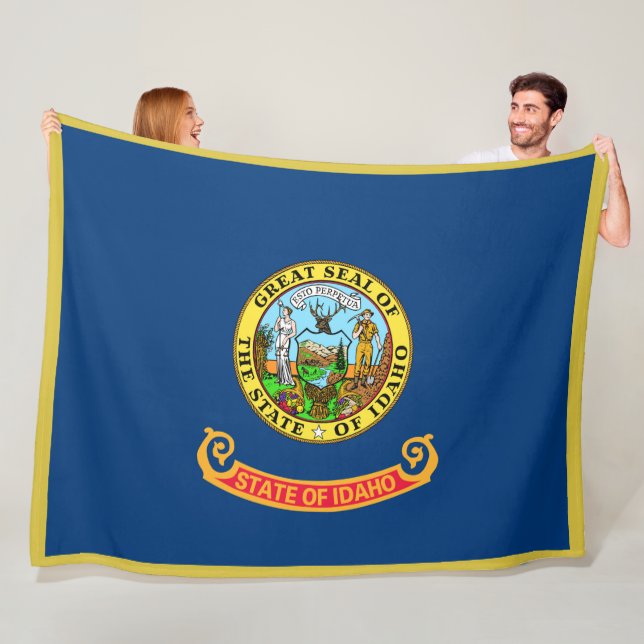 Idaho Statlig flagga Print Patriotc Fleecefilt (På plats)