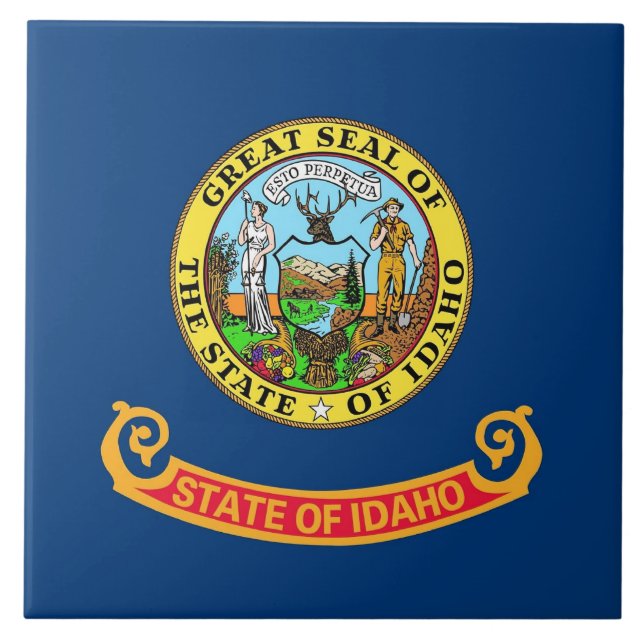 Idaho Statlig flagga Tile Kakelplatta (Framsidan)