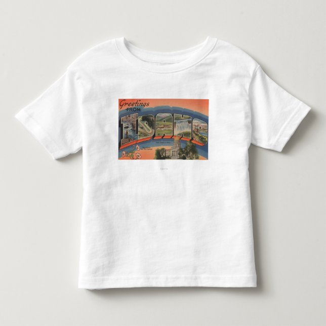 Idaho (statlig huvudstad/blomma) - stort brev t shirt (Framsida)