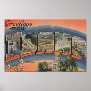 Idaho (statligt kapital/blomma) - Stora Brev Poster