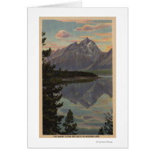 Idaho - storslagen Teton reflexion på Jackson sj Hälsningskort