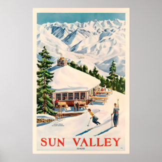 Idaho Sun Valley Skid USA Amerika Vintage Resa Poster