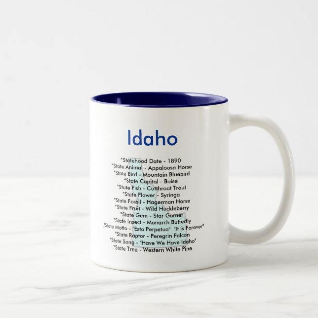 Idaho symboler & karta Två-Tonad mugg (Höger)