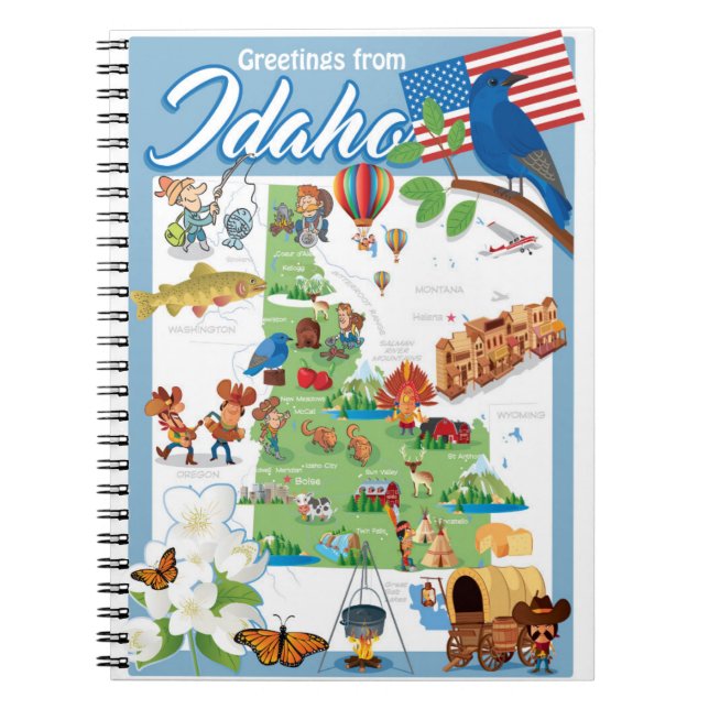 Idaho tecknadkarta anteckningsbok (Framsidan)