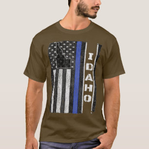 Idaho Thin Blue Line Police Week t USA flagga Gift Shirt