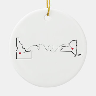 Idaho till New York - Heart2Heart Julgransprydnad Keramik