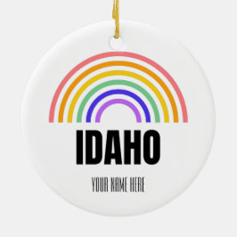 Idaho - Travel - Staten - Boise - Retro - Karta Julgransprydnad Keramik