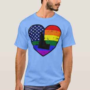 Idaho United Stater Gay pride Flagga Heart T Shirt