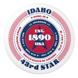 Idaho US State Rött vitt blått Typography Knopp