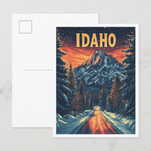Idaho USA Art Vintage Illustration Travel Vykort