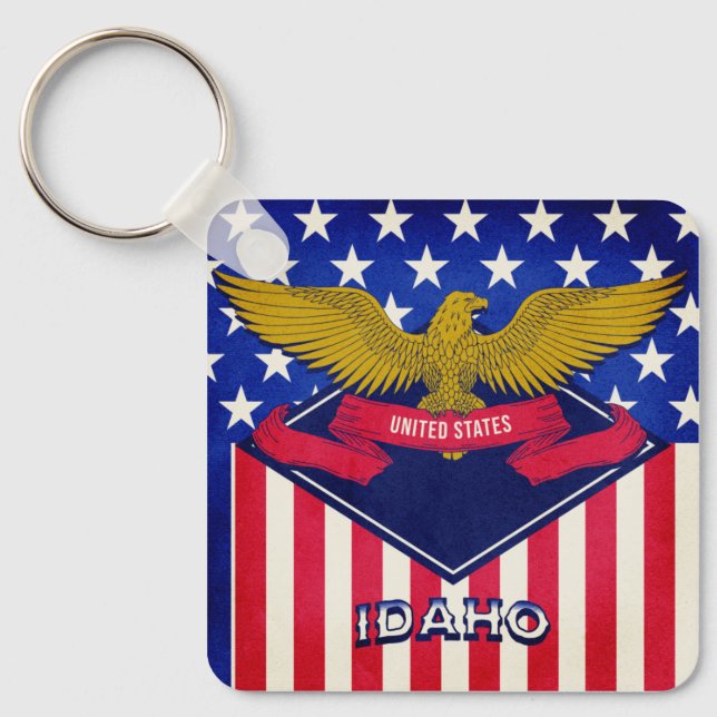 Idaho USA flagga Keychain Nyckelring (Framsida)