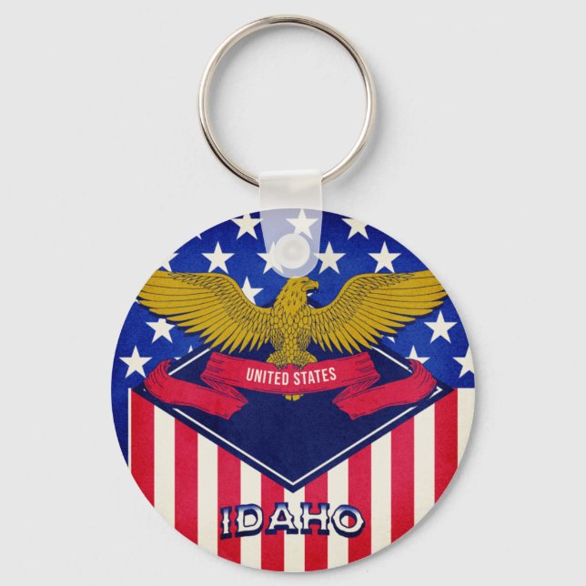 Idaho USA flagga Keychain Nyckelring (Framsida)
