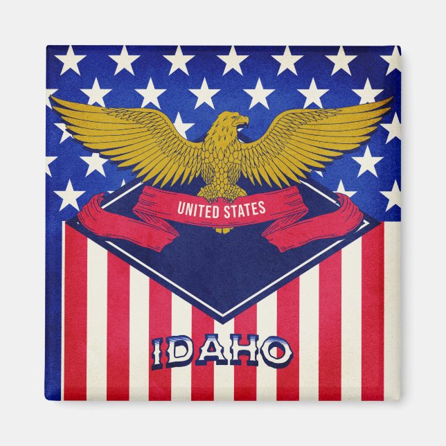 Idaho USA flagga Magnet (Framsidan)