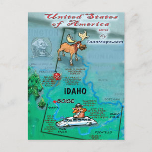 Idaho USA-kort Vykort