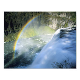 Idaho. USA. Regnbåge i stänk ovanför Upper Mesa Fototryck