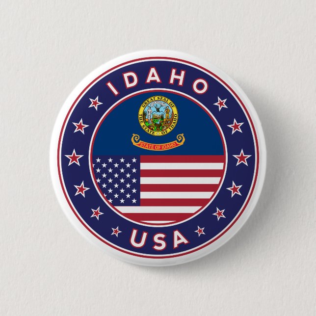 Idaho, USA Stater, Idaho t-shirt Knapp (Framsida)