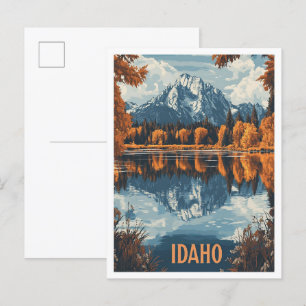 Idaho USA Vintage Illustration Travel Vykort