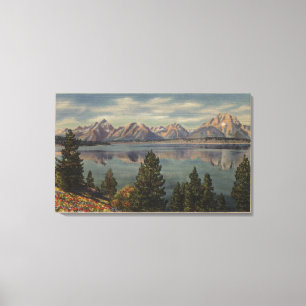 Idaho - View the Teton Range & Jackson Sjö Canvastryck