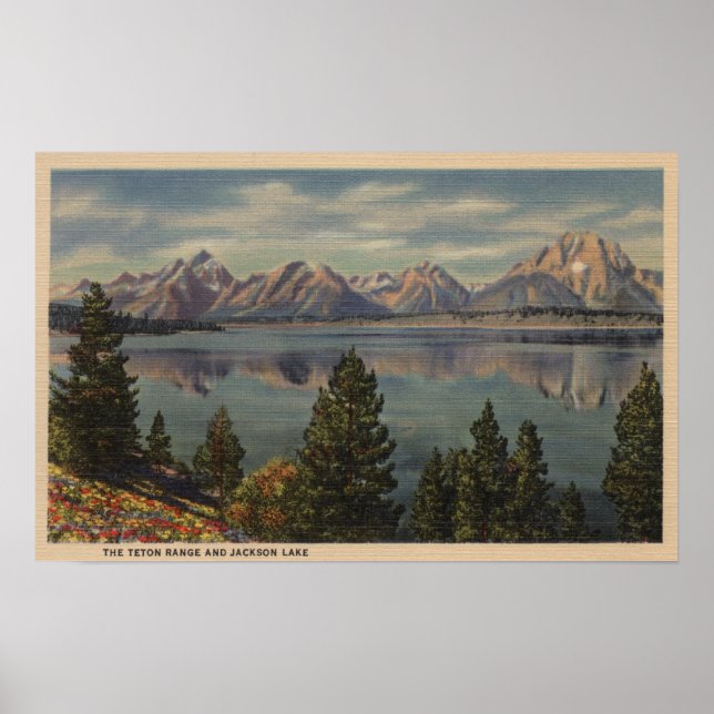 Idaho - View the Teton Range & Jackson Sjö Poster (Framsidan)