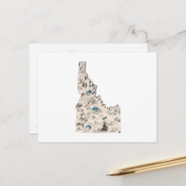 Idaho Vintage Bild Karta Antique State Diagram Vykort