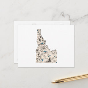 Idaho Vintage Bild Karta Antique State Diagram Vykort