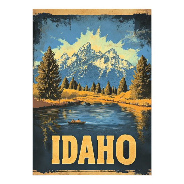 Idaho Vintage resor Illustration Fototryck (Framsidan)