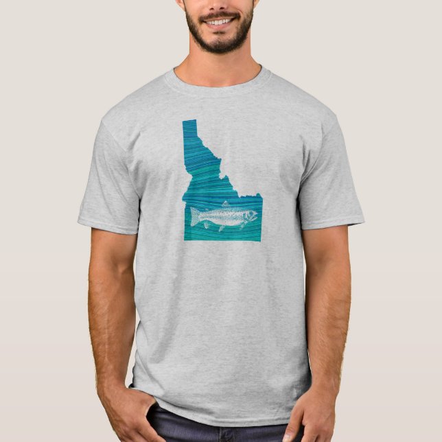 Idaho Wave Fishing T Shirt (Framsida)
