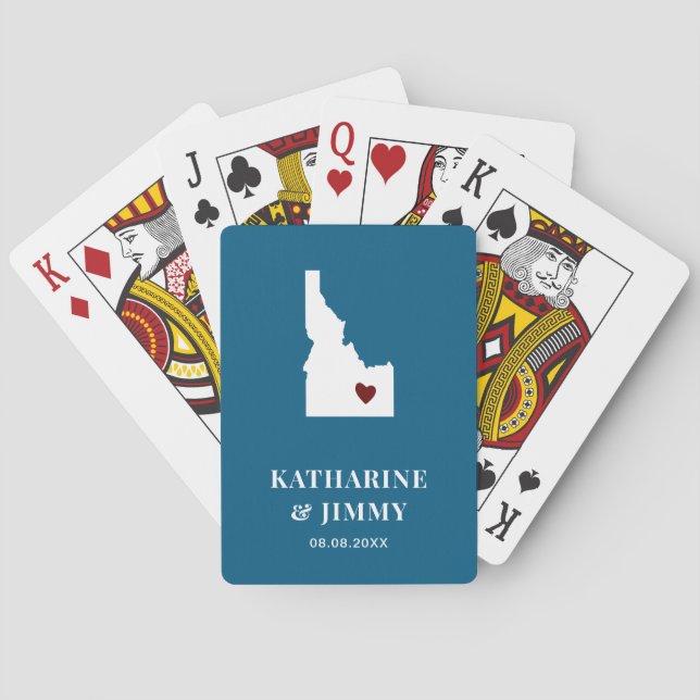 Idaho Wedding Favor Deck of Cards, delstaten Karta Casinokort (Baksidan)