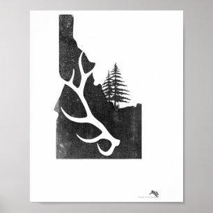 Idahoälgjägare med avkastad horn poster