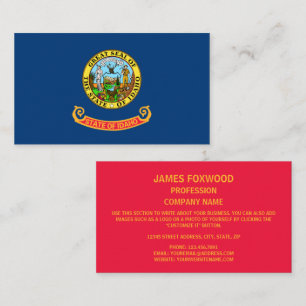 Idahoan Flagga, Flagga Idaho Visitkort