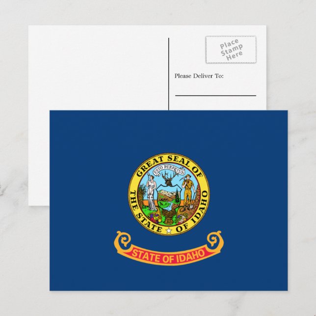 Idahoan Flagga, Flagga Idaho Vykort (Fram/baksida)