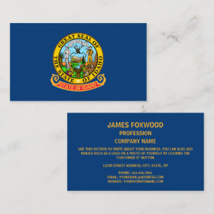 Idahoan Flagga & Seal, Flagga Idaho Visitkort